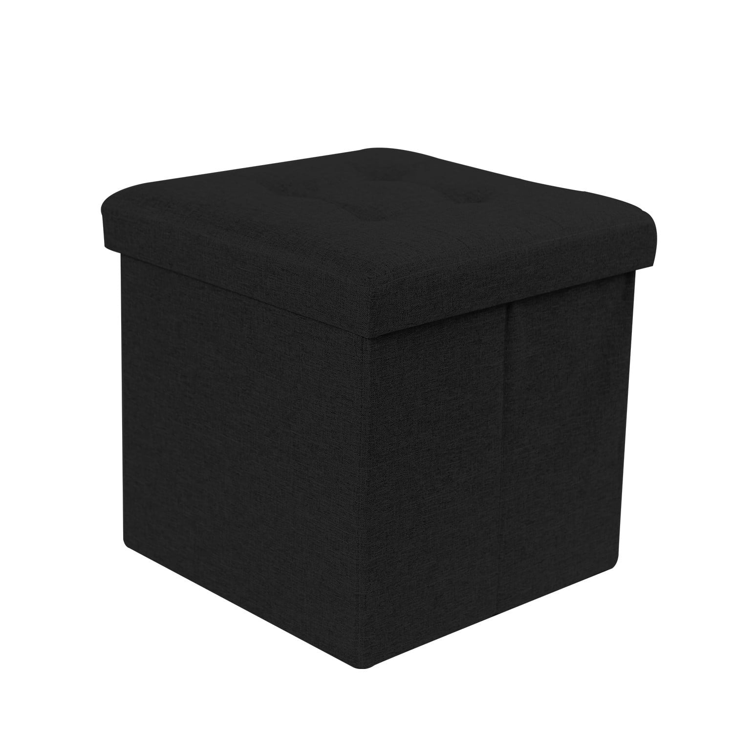 REDCAMP 15"(55L) Linen Storage Ottoman Cube, Folding Small Ottoman Foot