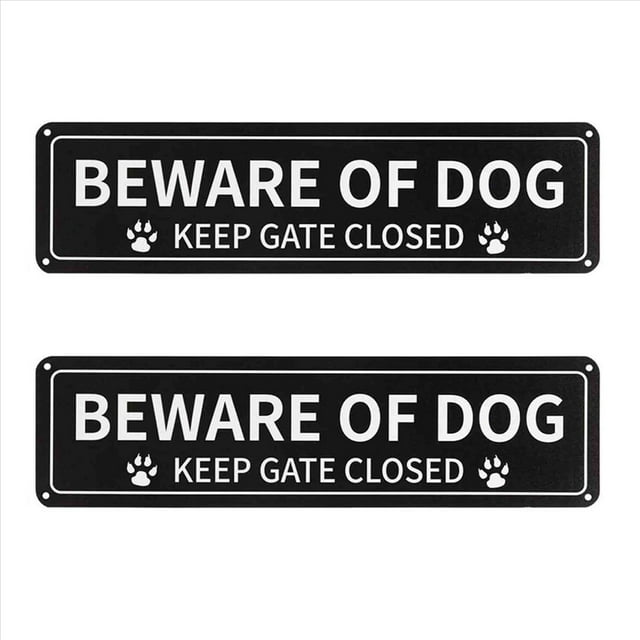 2 Paquete de Letrero de Cuidado con el Perro, Letrero de Metal de Aluminio .040 Libre de ÓXido de 12 X 3 Pulgadas, Reflectante, Resistente A la DecoloracióN, con ProteccióN UV