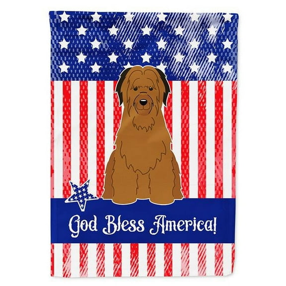 Carolines Treasures BB3077CHF Patriotic USA Briard Brown Flag Canvas House Size