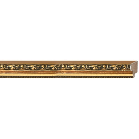 Gold Gesso Picture Frame Molding - Picture Frame Moulding (Wood) - Traditional Gold Finish - 1.125