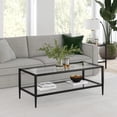 thumbnail image 2 of Evelyn&Zoe Hera 45" Wide Rectangular Coffee Table with Glass Shelf in Blackened Bronze, 2 of 7