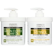 Advanced Clinicals Green Coffee Bean Body Cream and Firming Retinol Body Lotion. Two 16 fl oz