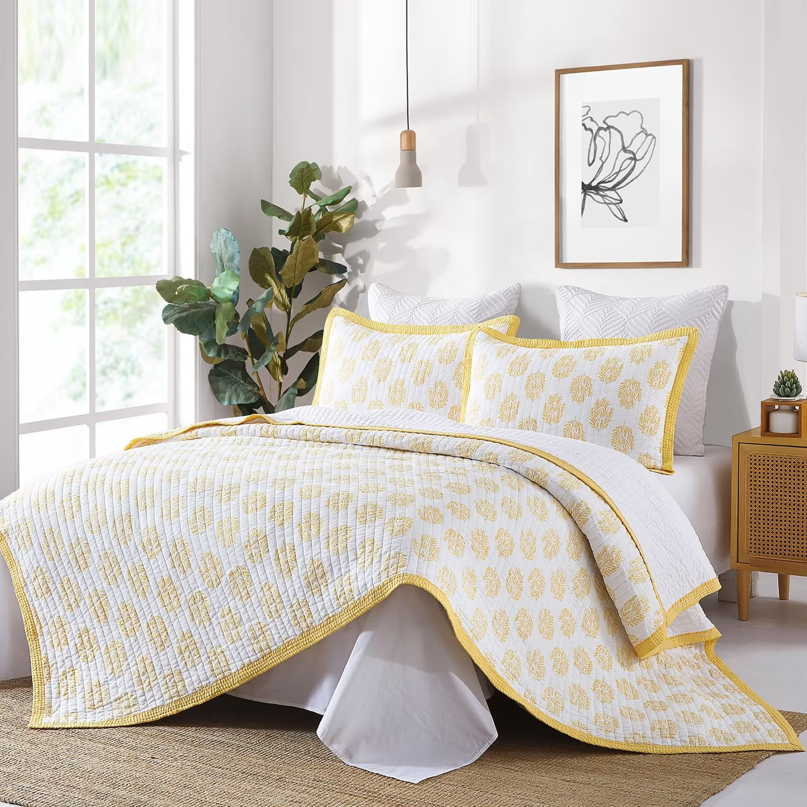 Bedduvit Cotton Quilt King Size 3 Pieces 100 Cotton Lightweight Soft