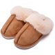 thumbnail image 1 of Pantuflas mullidas para mujer, cómodas pantuflas de espuma viscoelástica para hombre, pantuflas de lana mullidas para mujer, zapatos para el hogar con forro polar de felpa para exteriores, 40, 1 of 4