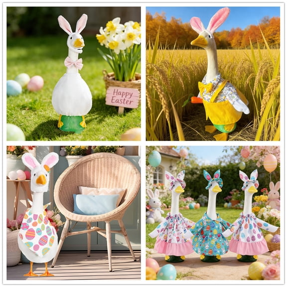 Easter Goose Outfit for 23" High Cement Goose,Porch Goose Outfit Easter Decorations,Porch Goose Clothes,Garden Goose Costume,Lawn Goose Outfit for Lawn Goose Outdoor