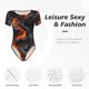 thumbnail image 4 of Balery Molten Lava Abstract Flow Body de cuello redondo de manga corta para mujer Tops de manga corta Tops básicos-X-Large, 4 of 7