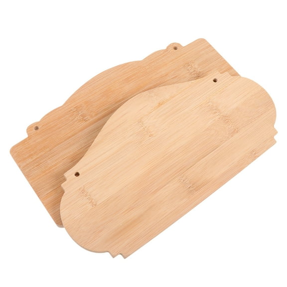 Masteelf 2Pcs Blank Bamboo Plaques for DIY Use Unfinished Hanging Tags Brown Color Small Size