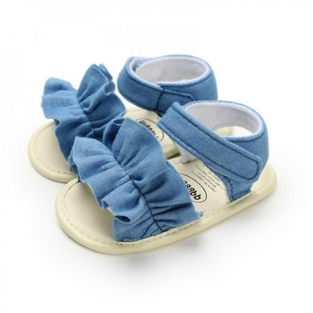 

Xinhuaya Summer Baby Girls Striped Bow First Walkers Soft Sole Breathable Anti-Slip Shoes Sandals