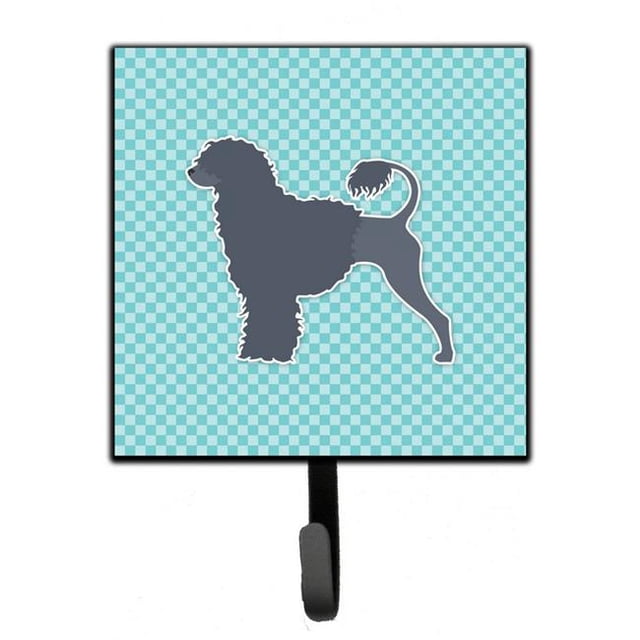 Portuguese Water Dog Checkerboard Blue Leash or Key Holder