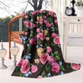 thumbnail image 2 of Pioneer Flower Floral Print Pattern Blanket,Comfortable Soft Lamb Wool Throw Blanket,All Season,Warm Lightweight Blankets for Sofa Bed Couch Living Room Chair,40"x50", 2 of 4