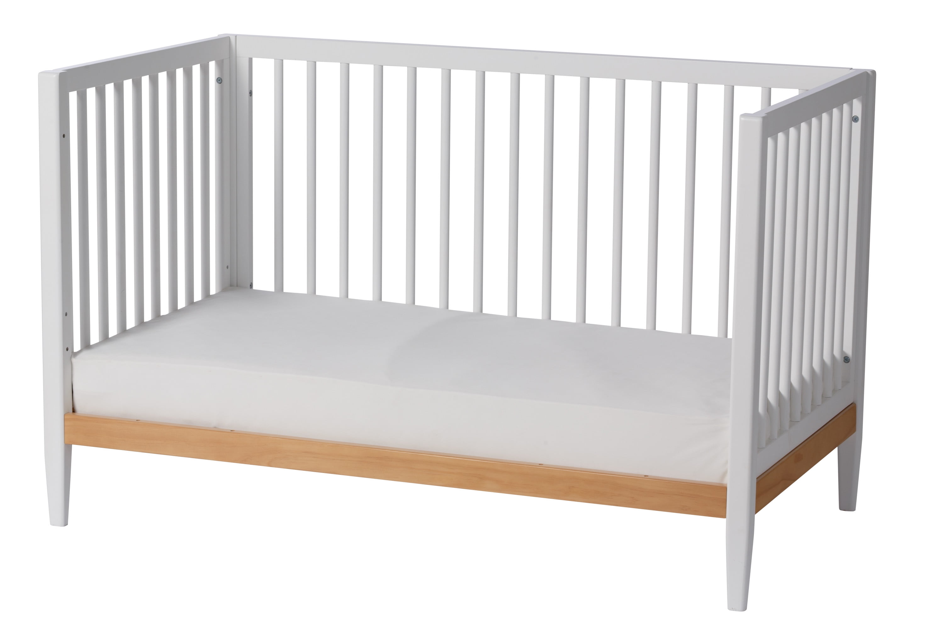 Little Seeds Clover 4-in-1 Convertible Baby Crib, True White/Natural