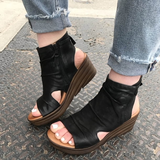 Moda mujer sólido verano señoras cómodas sandalias talón pendiente Casual playa zapatos Wmkox8yii sa997