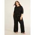 thumbnail image 5 of Joyspun Women’s Knit Wide Leg Sleepwear Pant, Sizes XS-4X, 5 of 8