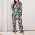 thumbnail image 2 of Haiem Yin Yang With Black And White Pattern Women’s Long-sleeve Sleepwear,Sleepwear Set,2-piece Loungewear Set,Soft PJs Comfy Nightwear with Pockets-Small, 2 of 7