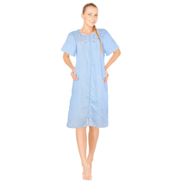 JEFFRICO Womens Dusters For Women Zipper Front Housecoat Lounger Duster