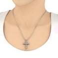 thumbnail image 3 of 1/2 Carat Diamond Cross Pendant Necklace in 14k White Gold (Silver Chain Included) (I1-I2 Clarity), 3 of 3