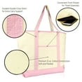 thumbnail image 4 of DALIX Women's Cotton Canvas Tote Bag Large Shoulder Bags Pink Monogram D, 4 of 8