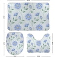 thumbnail image 2 of SKYSONIC Non-Slip 3 Piece Bathroom Rug Set Floral Seamless Pattern Soft Contour Rug + Toilet Lid Cover + Bath Mat for Bathroom Decor, 2 of 6