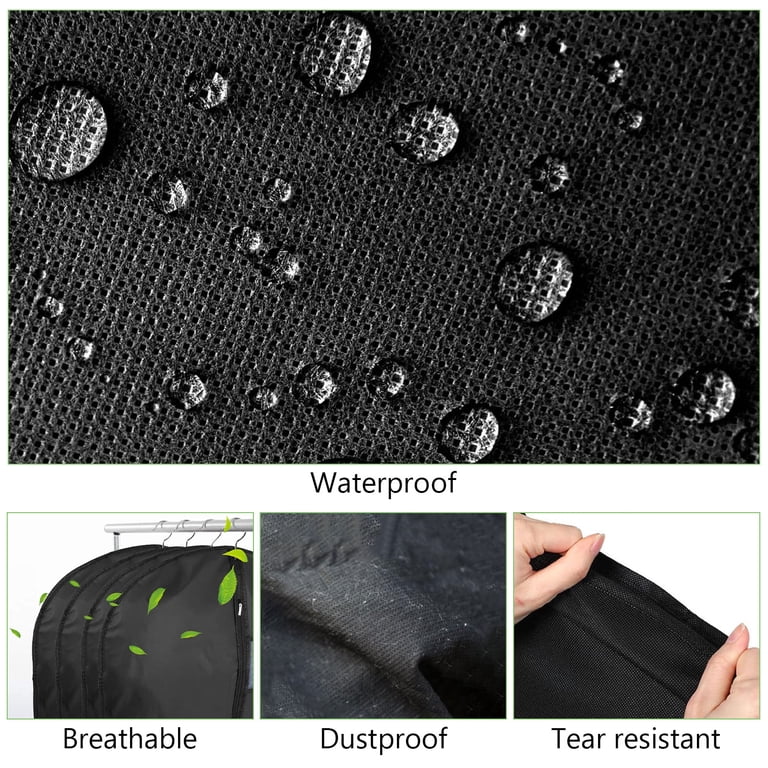 Tripumer 4-Piece Hanging Garment Bag 24 x 40 Inch Black photo 2