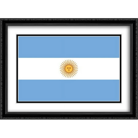 Argentina 2x Matted 38x28 Large Black Ornate Framed Art Print by The Flag Art Print Series