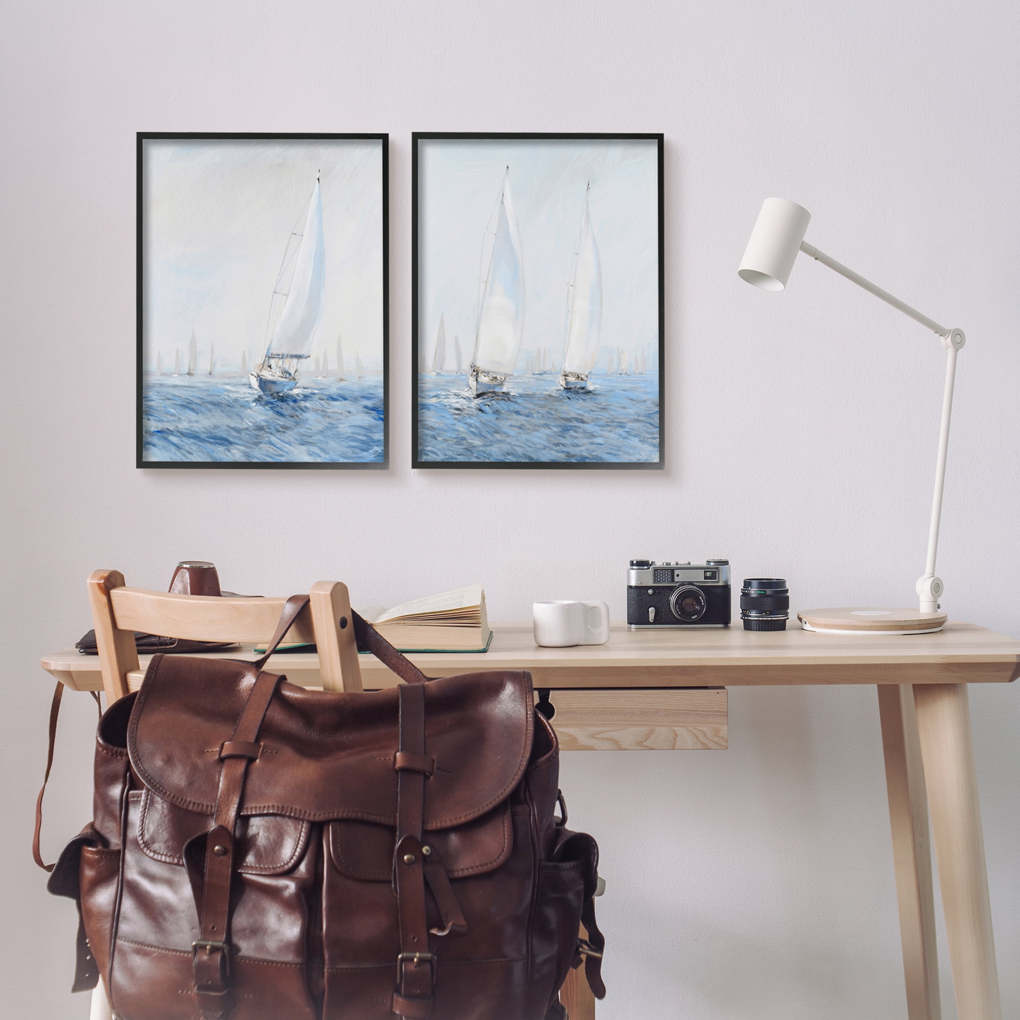 Stupell Industries Serene Sailboats Floating Cloudy Sea Sky Painting, 16 x 20, Design by Tim OToole
