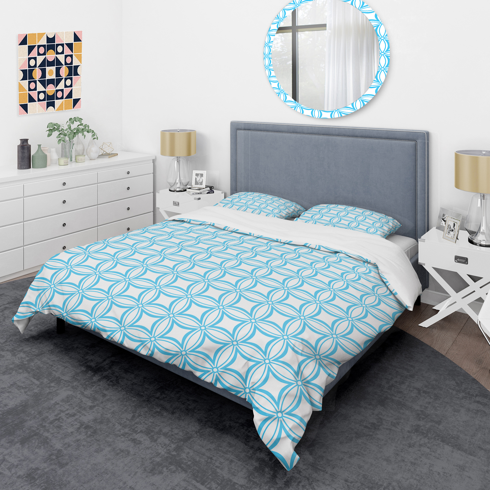 Designart 'Retro Pattern Abstract Design II' Mid-Century Modern Duvet Cover Set