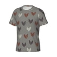 thumbnail image 3 of Yiaed Rooster Print Mens Short Sleeve Tight Fit T-Shirt, Crewneck Casual Tee-X-Large, 3 of 5