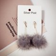 thumbnail image 2 of Pom Pom Dangle Earrings Fashion Rhinestone Fluffy Drop Earrings Pendant Earrings, 2 of 10