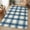 Blue, variant on Sage Green Plaid Bathroom Rugs Non Slip Washable Bath Mat Absorbent Front Door Mat Gingham Check Minimalist Grid Farmhouse Indoor Doormat for Kitchen Entryway Shower Decor Accessories 15.7"x23.6"