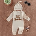thumbnail image 2 of CAUYDY Newborn Boys Sleepers Baby Clothes 6 9 12 18 Months Preemie Long Sleeve Romper Fall Winter Infant Boy Cute Pajamas Toddler Jumpsuit Beige for Sizes 3-6 Months, 2 of 4