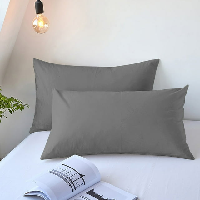 Staron Cooling Pillow Cases Queen Size Set of 2, All Season Breathable Cooling Pillowcases with Envelope Closure for Hot Sleepers, Gray Pillow Cases