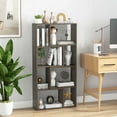 thumbnail image 2 of Costway 48" Geometric Bookshelf Open-back Bookcase with 8 Cubes 2 Anti-Toppling Devices Grey, 2 of 8