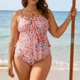 thumbnail image 3 of MecTo Women's Plus Size 2 Piece Tankini Set High Waist Tummy Control Full Coverage Floral Bathing Suit, 3 of 7