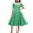 Green, variant on Summer Dresses for Women 1950s Vintage Hepburn Style Short Sleeve Dresses V Neck Button Plaid Printed Flowy A-Line Knee-High Dresses