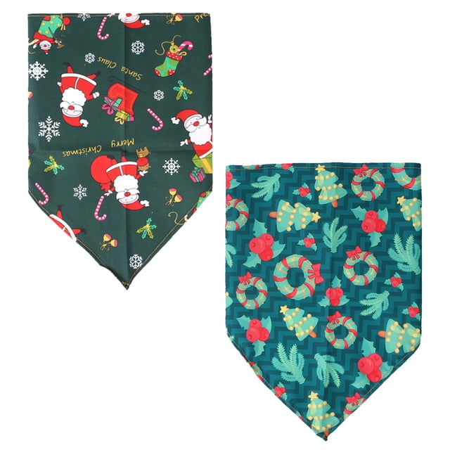 Baberos triangulares transpirables para mascotas, con estampados navideños, para perros y gatos.