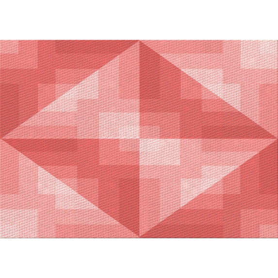 Ahgly Company Machine Washable Indoor Rectangle Transitional Light Salmon Pink Area Rugs, 8' x 10'
