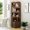 Walnut, variant on Noble House 4-Tier Corner Bookshelf with Drawers & LED Lights, Freestanding L-Shaped Display Shelf Stand, Walnut