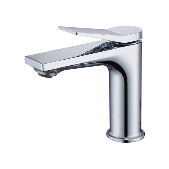 JERFIT Modern Single Handle Bathroom Sink Faucet, Chrome 1-Hole Deck Mount Vessel Vanity Faucet with 3/8" Hoses for Bath, Laundry, RV