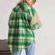 thumbnail image 3 of Chaqueta Gibobby de cuadros en contraste para mujer de oveja engrosada invierno verde M, 3 of 5