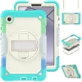 thumbnail image 1 of XYX For Samsung Galaxy Tab A9 Case 8.7 inch, 360 Rotating Shockproof Cover with Stand, Screen Protector, Shoulder Strap (2023, SM-X110/X115/X117), Rainbow Blue, 1 of 7