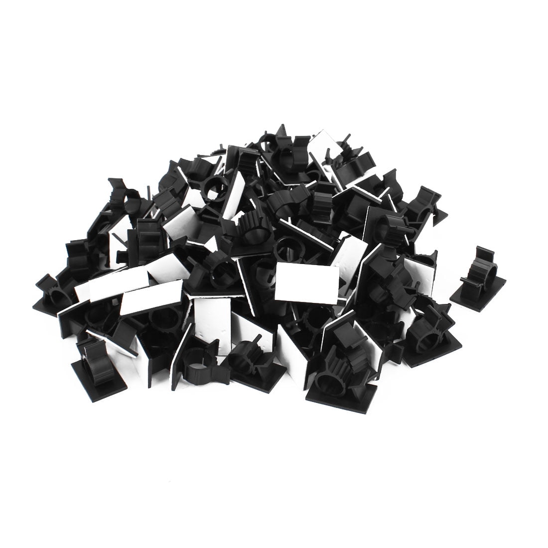 100Pcs Self Adhesive Adjustable Wire Cable Ties Clamp Sticker Clips