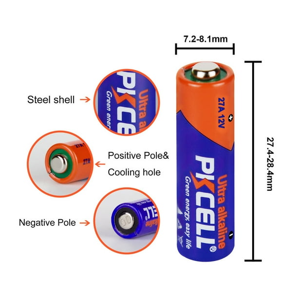 Pkcell 27A 12V piles alcalines 10 comprimés, batterie longue durée