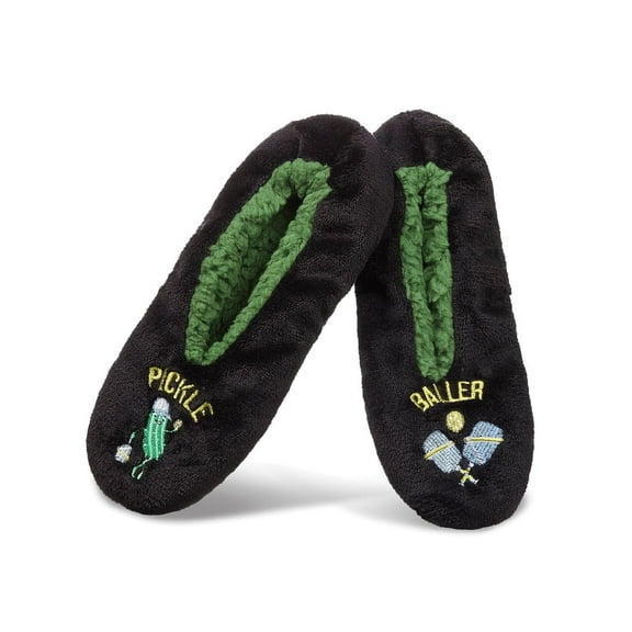 MeMoi Women's Pickle Baller Sherpa Lined Slippers - Womens - Female, S-M, Black