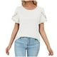 thumbnail image 1 of Blusas de Algodón para las Mujeres Impresas Cuello Redondo 3/4 Manga Casual Camiseta, Ligero Top de Algodón de Imitación para el Hogar, Diario Y Cuatro Estaciones de Uso, 1 of 4