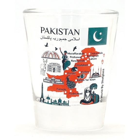Pakistan Landmarks and Icons Collage Shot Glass