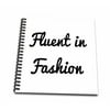 3dRose FLUENT IN FASHION - Drawing Book, 8 by 8-inch