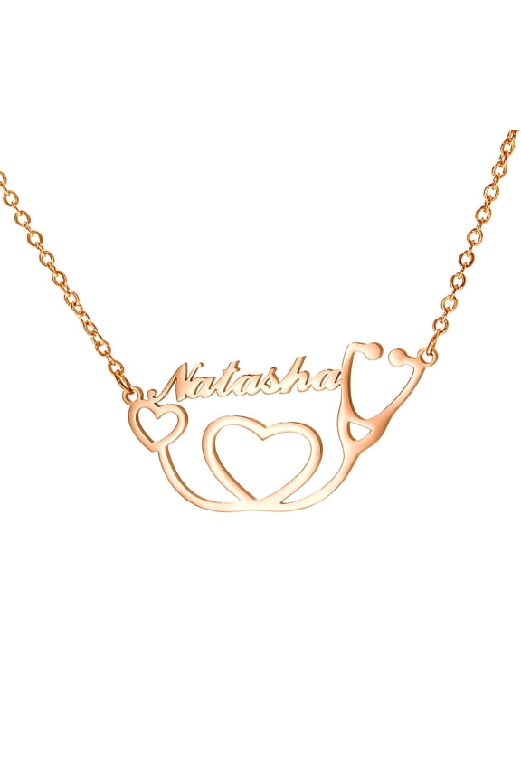 Custom Name Love Heart Pendant Personalized Name Heart Necklace for Women Valentine's Day Gift Gold/Silver/Rose Gold