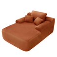 thumbnail image 4 of FFH Plush Chaise Lounge Chair Indoor, Boneless Sleeper Sofa Bed, No Assembly Required, Orange, 4 of 6