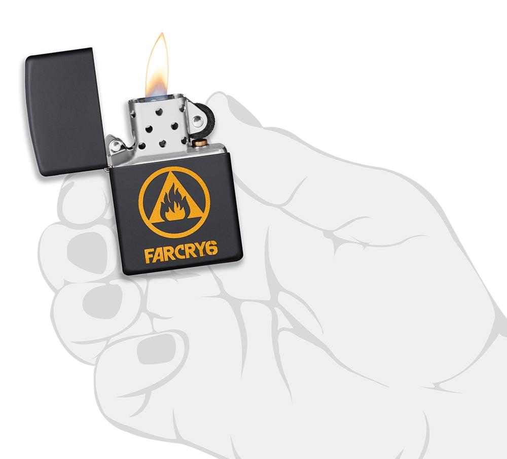 Zippo Far Cry 6 Flame Logo Black Matte Pocket Lighter