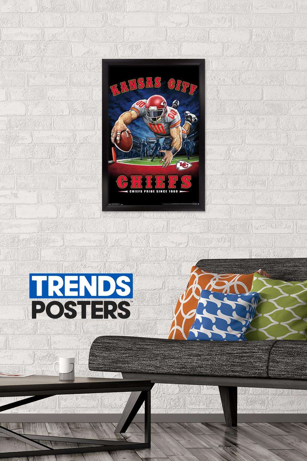 NFL Kansas City Chiefs - End Zone 17 Wall Poster, 14.725" x 22.375", Framed